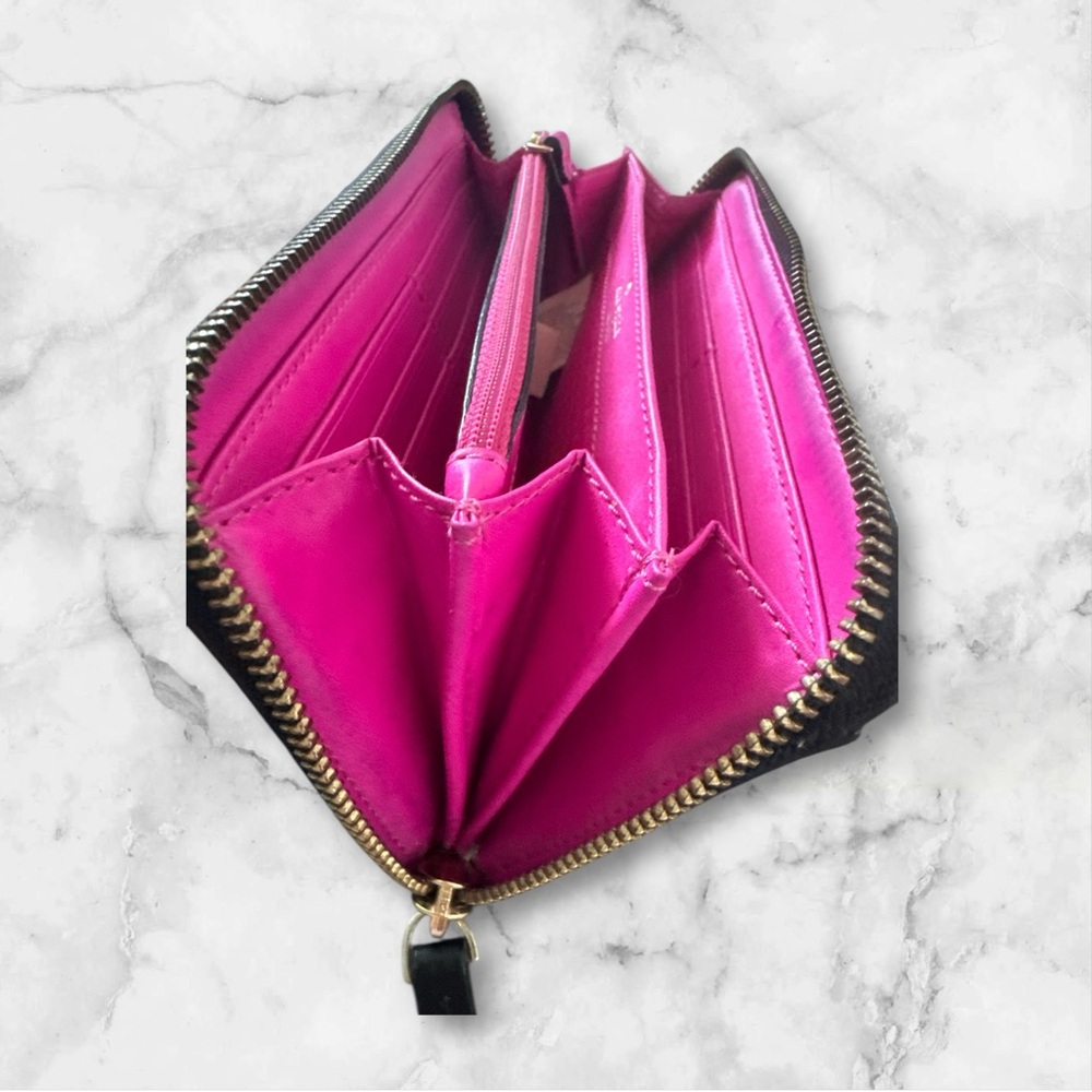 Kate Spade New York Neda Zip-around Continental Wallet Heart/Spade Pattern EUC - Picture 8 of 9